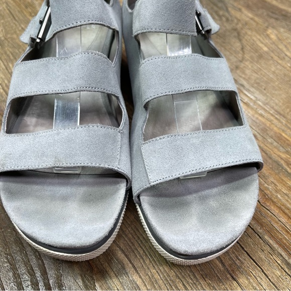 Eileen Fisher ‘Bunch’ Ankle Buckle Sandals Gray Suede Women’s Sz 9.5 - Picture 3 of 10